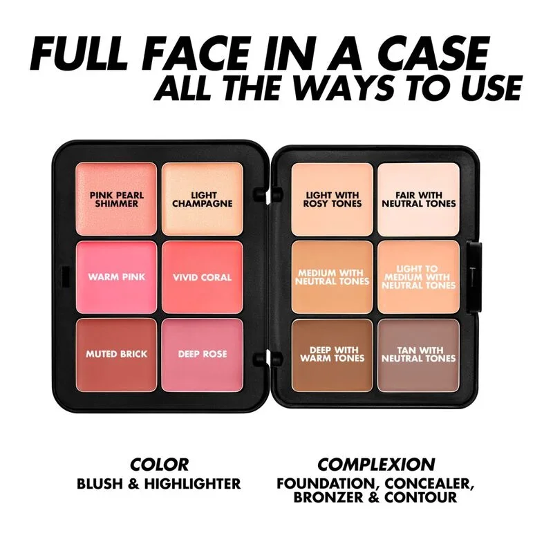 HD SKIN FACE ESSENTIALS PALETTE WITH HIGHLIGHTERS - Image 2
