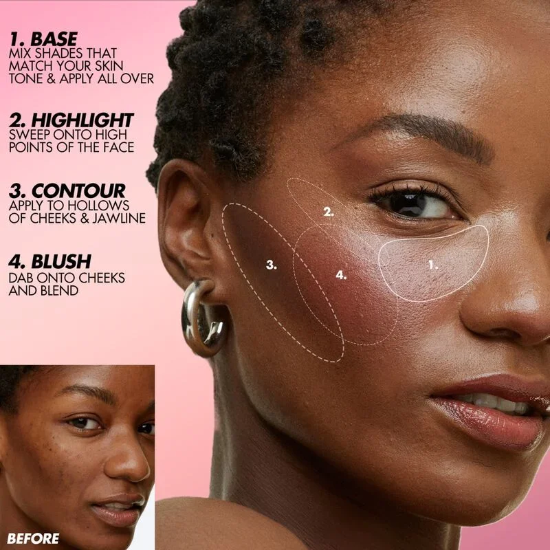 HD SKIN FACE ESSENTIALS PALETTE WITH HIGHLIGHTERS - Image 3